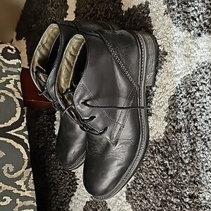 Josef Seibel sz 44 black leather lace up boots dress shoes us sz 11